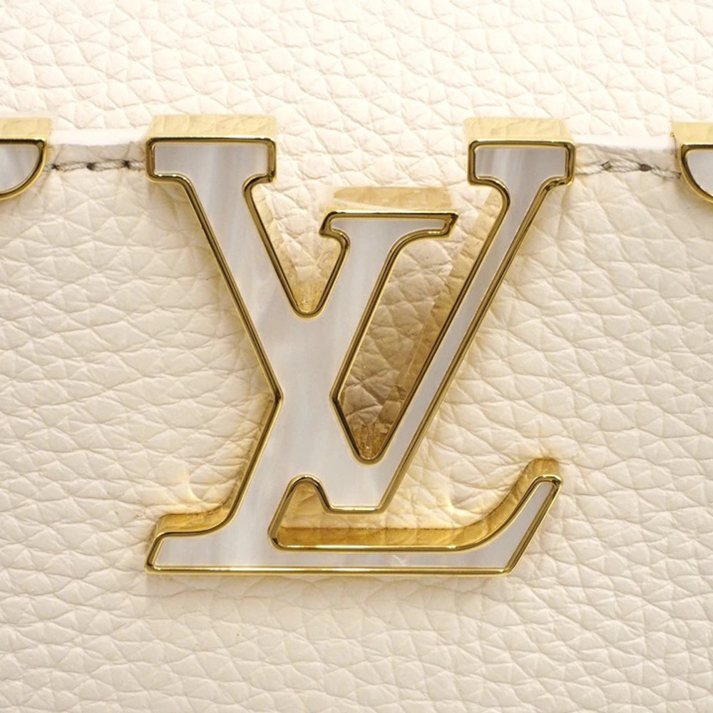 LOUIS VUITTON Capucines Quartz Mother of Pearl Beige Cream Shoulder Bag
